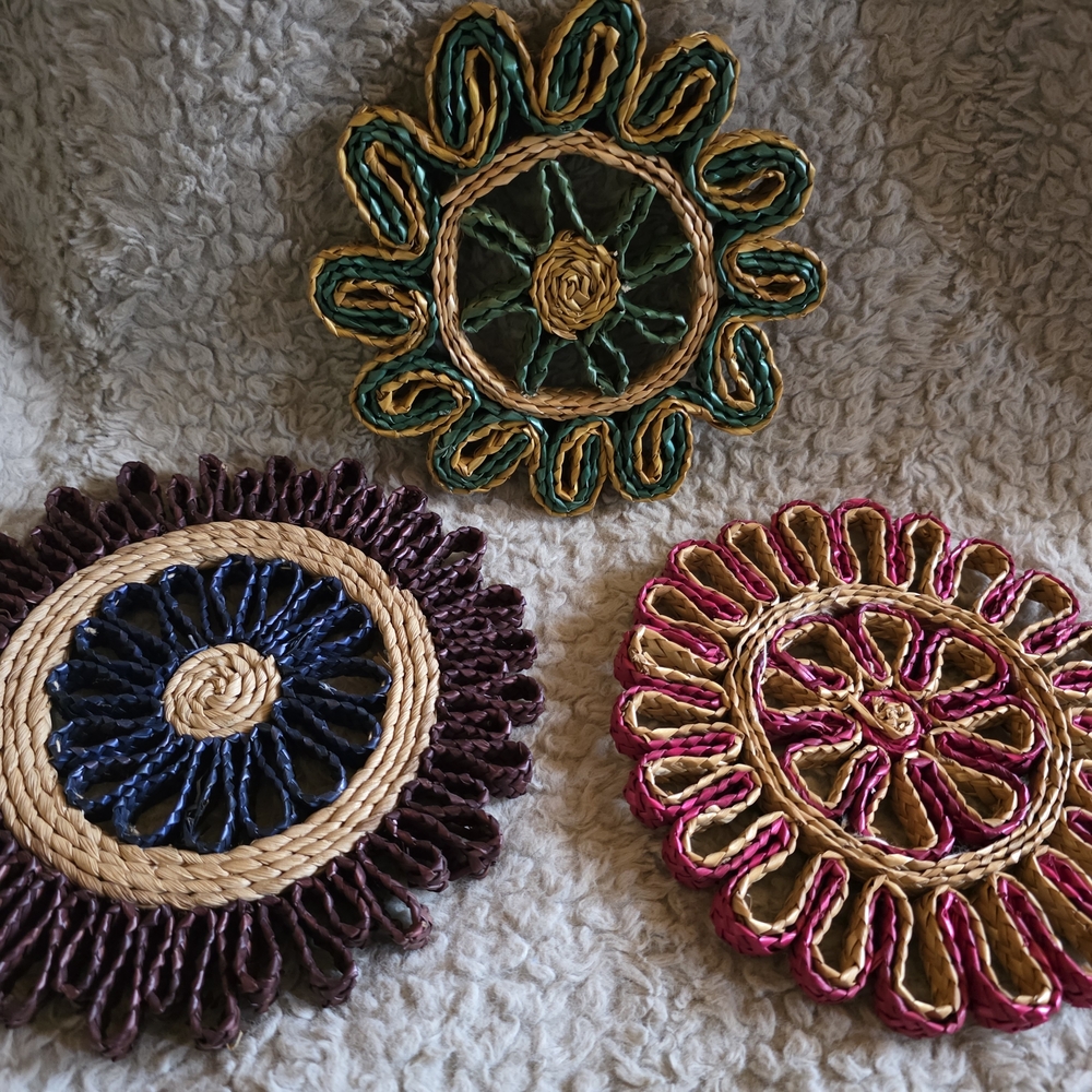Handcrafted Woven Coasters Set